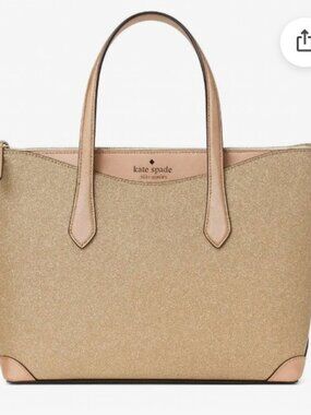 Kate Spade Tinsel Glitter Large Top-Zip Tote | Rose Gold